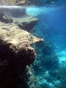 А это плита под водой в качестве ступеньки