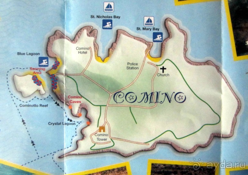 Схема движения кораблика до Голубой лагуны и обратно