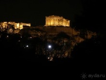 Ночной Парфенон с холма Муз.