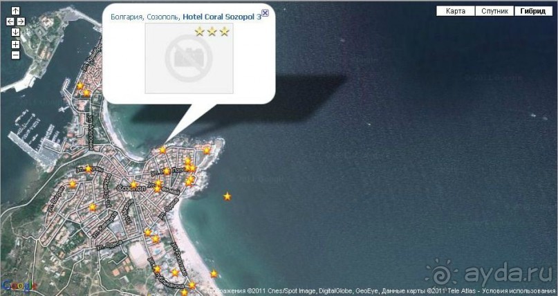 Расположение настоящего Отеля Корал, находящегося по адресу: 5 Lazuren Brjag Street, 8130 Созополь
