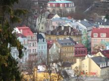 Вид на Карловы Вары из номера отеля "Империал"