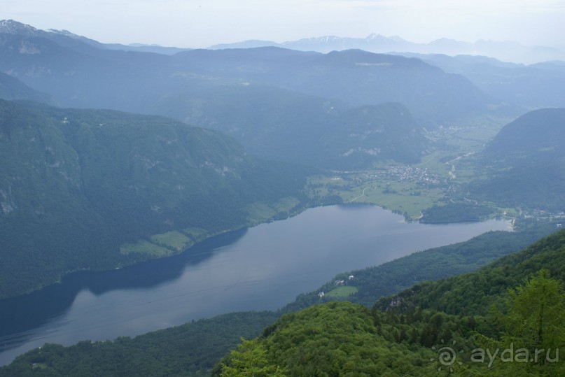 Вид на озеро Бохинь с г.Вогел (горнолыжных трасс)