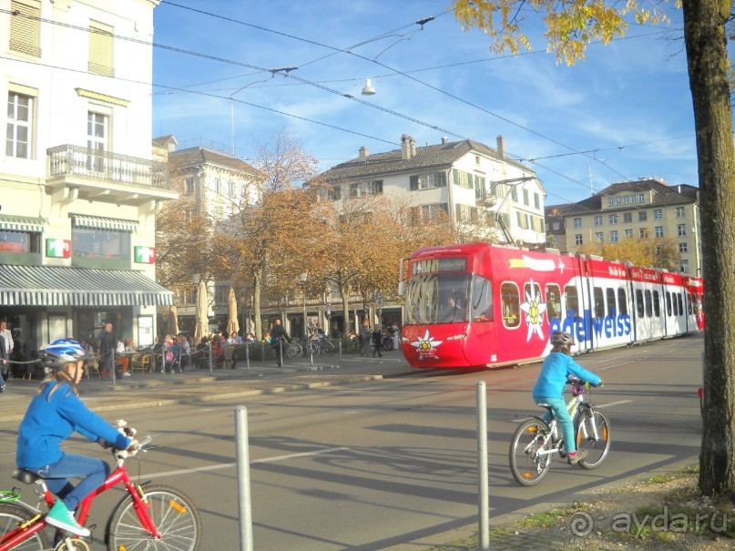 Видите, какие трамвайчики бегают по городу?  
И подрастающее поколение Швейцарии.