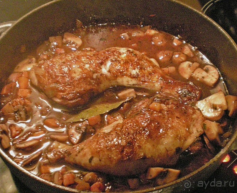 Лионская кухня - Петух в вине.