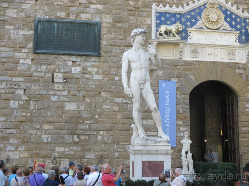 Флоренция. Давид работы Микеланджело на площади Синьории.