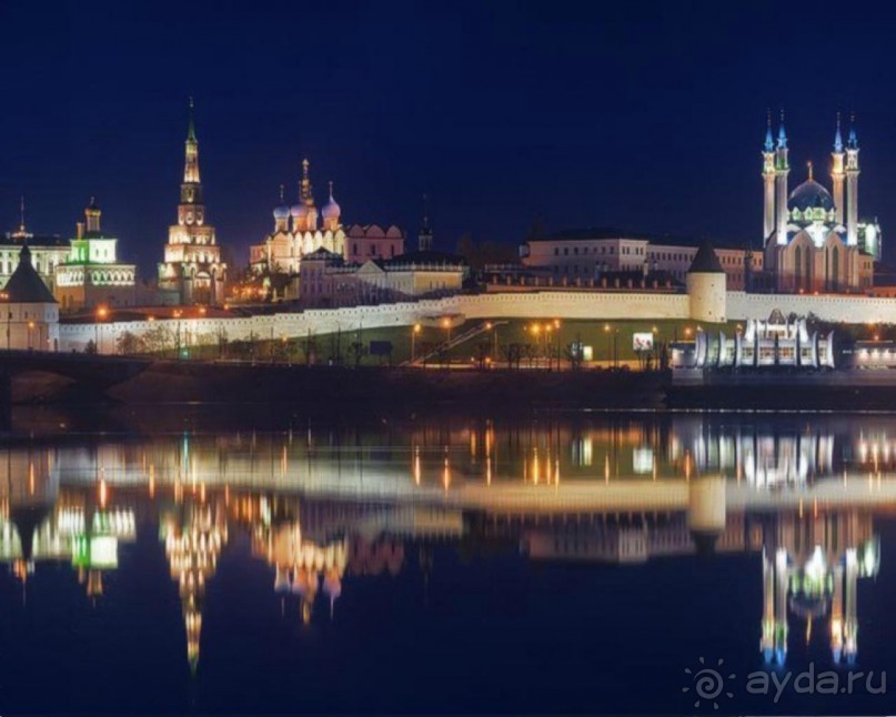 Вечерняя Казань. Вид на Казанский Кремль.