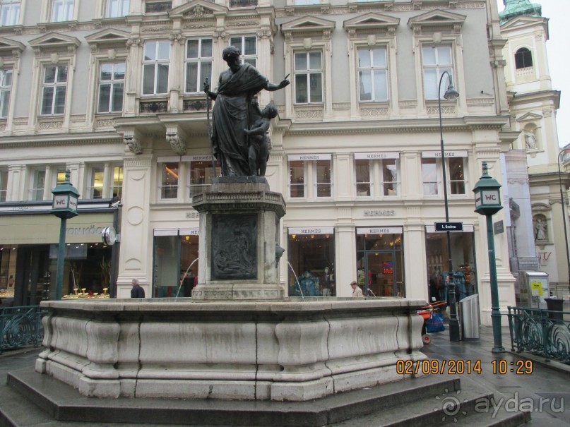 В городских фактурных книгах Вены уже в 1455 году была сделана запись о расходах на фонтан, вода которого текла по трубам из Дворцового сада. Каменный павильон над фонтаном был увенчан памятником Святого Флориана.