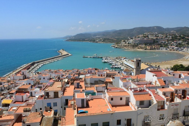 Замок заката на берегу цветов апельсинового дерева.