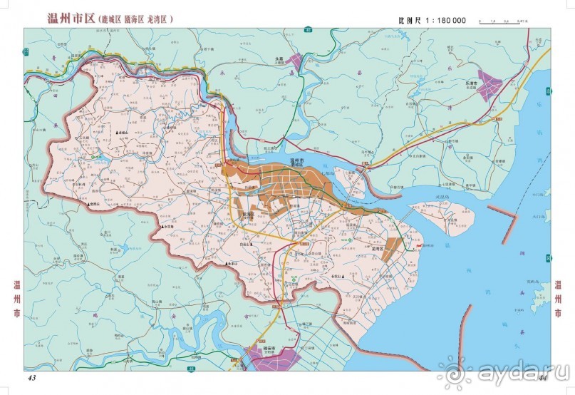 Карта городского округа Вэньчжоу