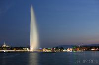 Мост Монблан и Женевский фонтан